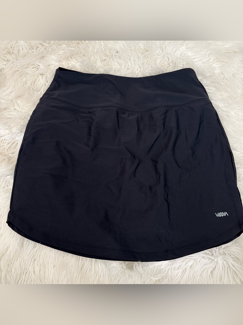 Black Athletic Skater Skirt with Wide Waistband